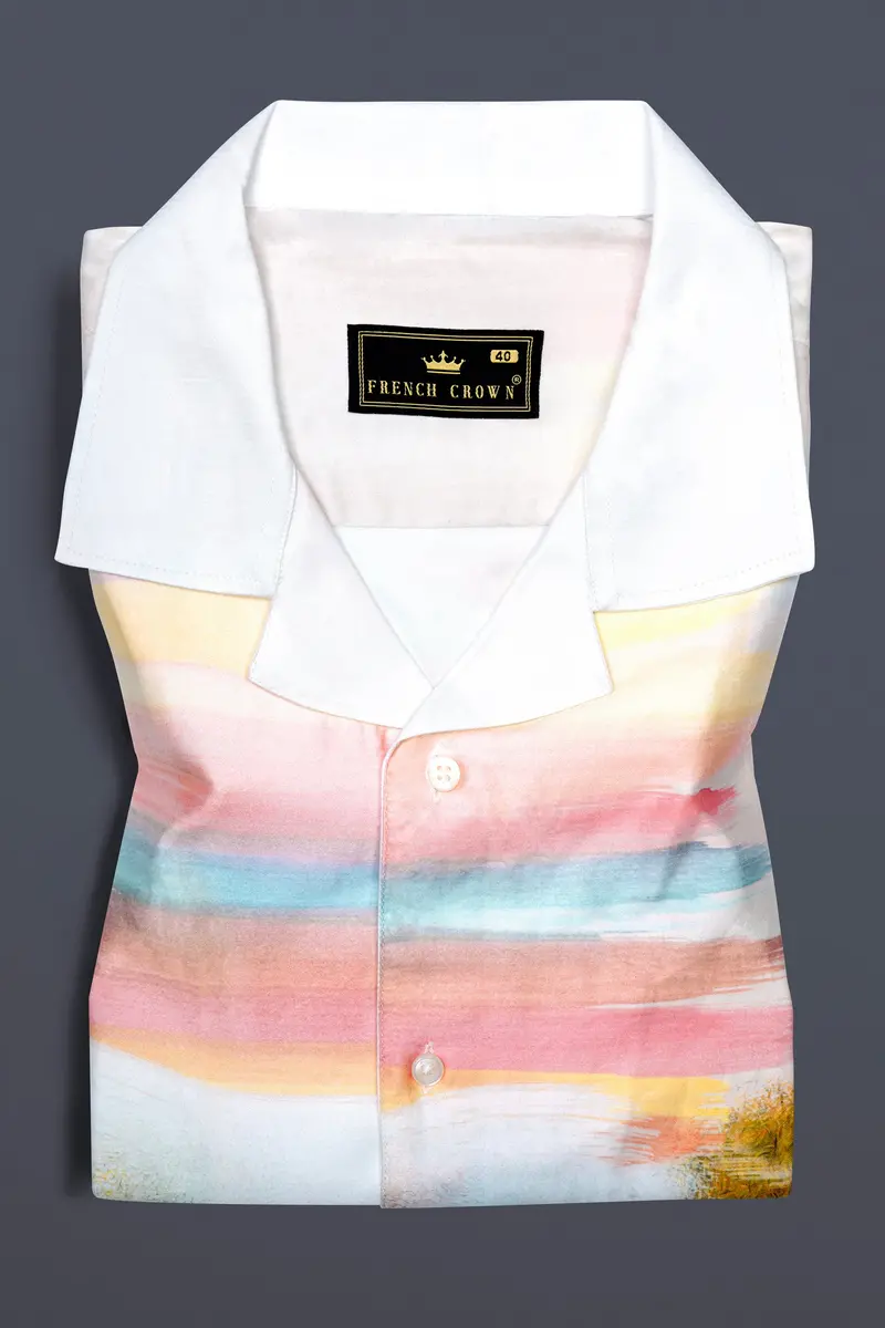 Bright White Digital Printed Super Soft Premium Cotton Shirt 5