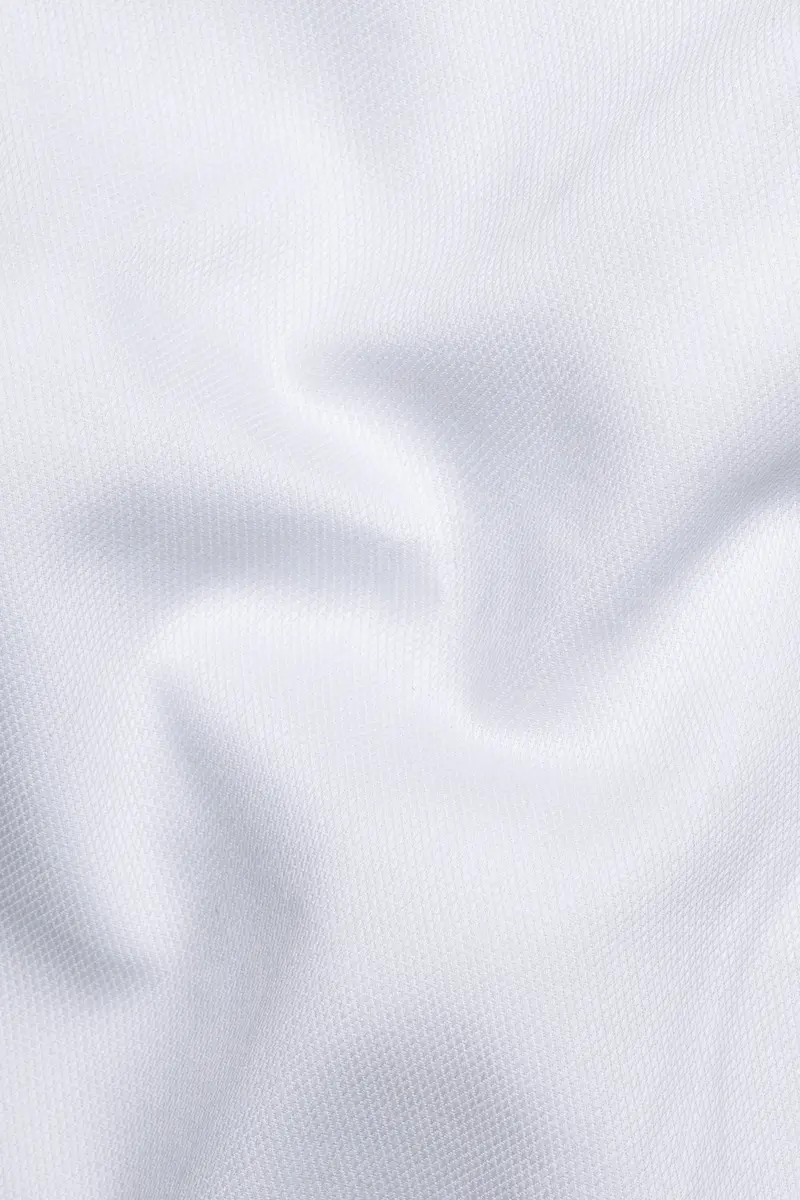 Bright White Dobby Premium Giza Cotton Hoody Shirt 2