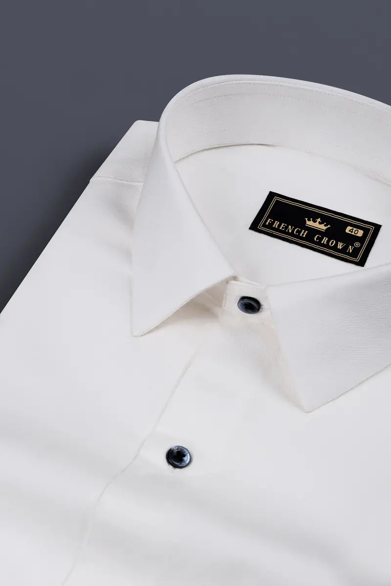 Bright White Dobby Premium Giza Cotton Shirt 1