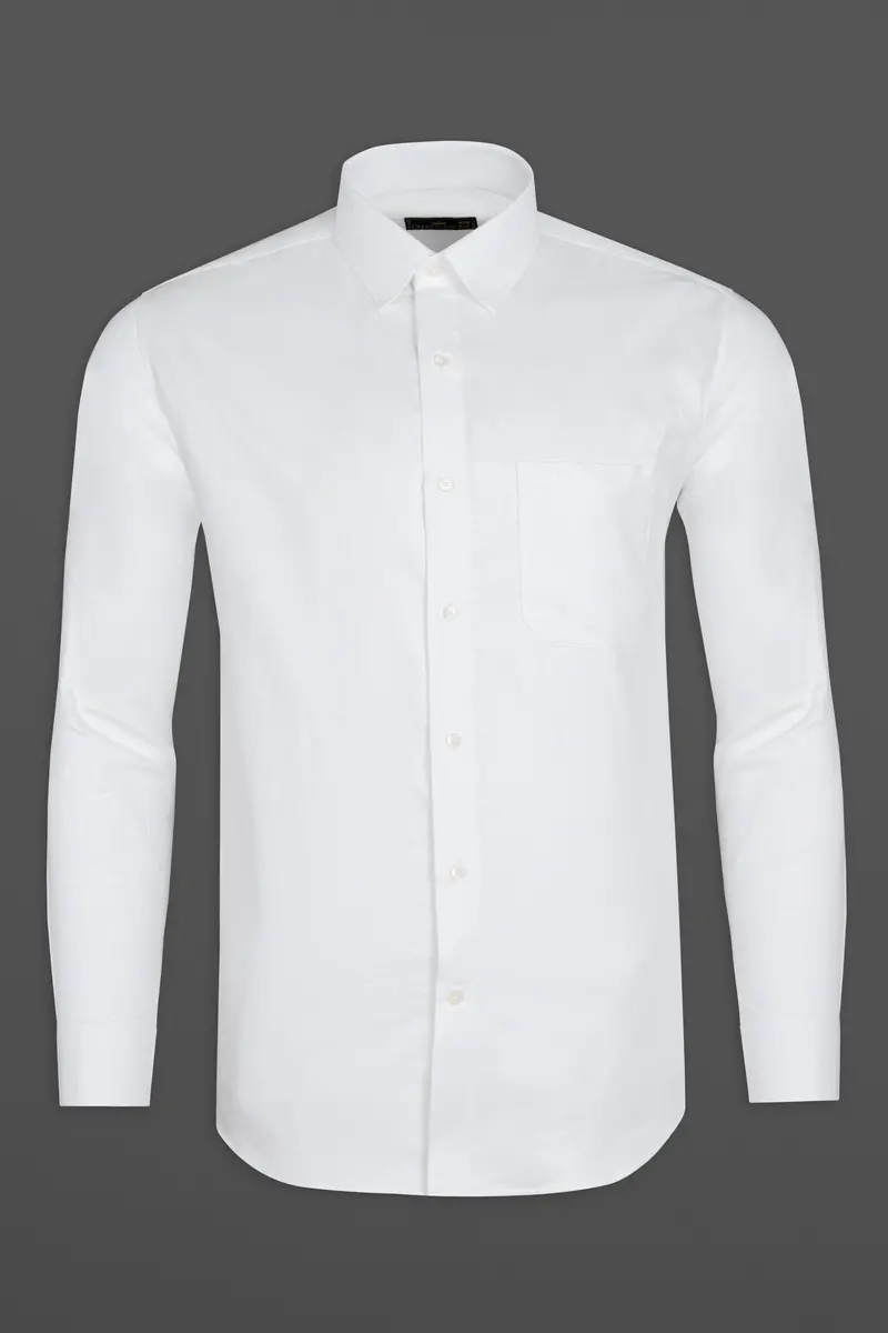 Bright White Dobby Textured Premium Cotton Shirt 5