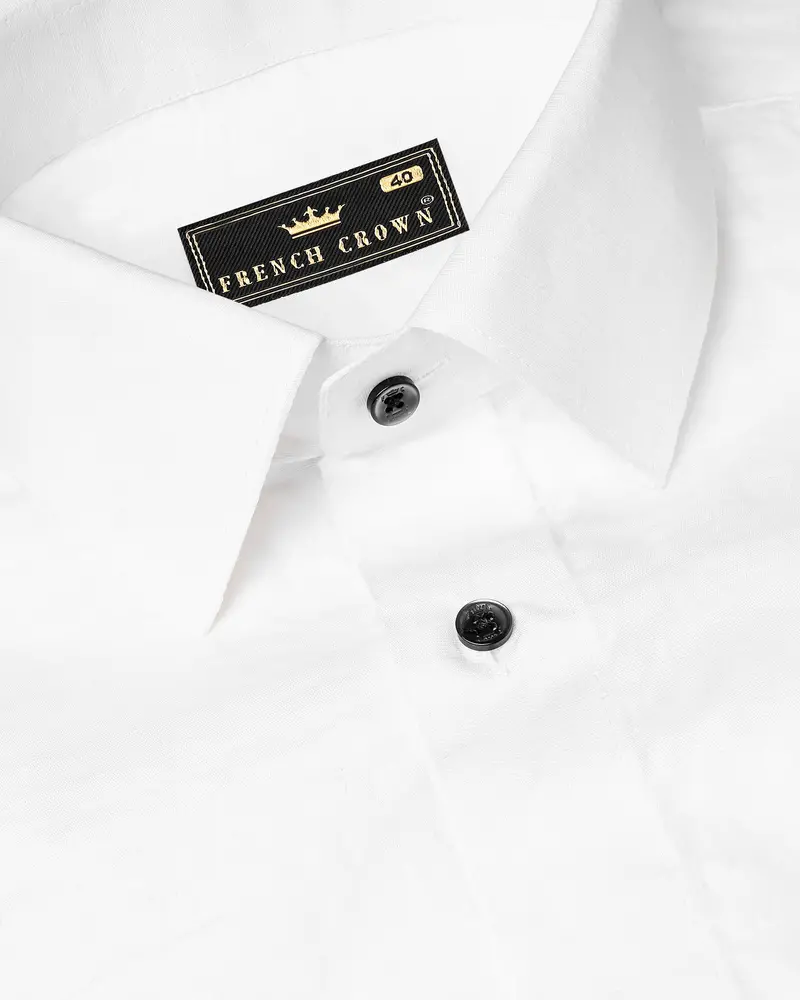 Bright White Dobby Textured Premium Giza Cotton Shirt 1