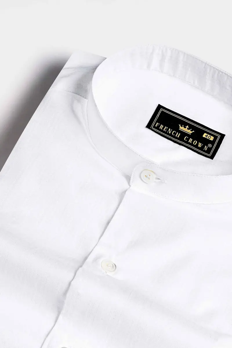 Bright White Dobby Textured Premium Giza Cotton Shirt 1