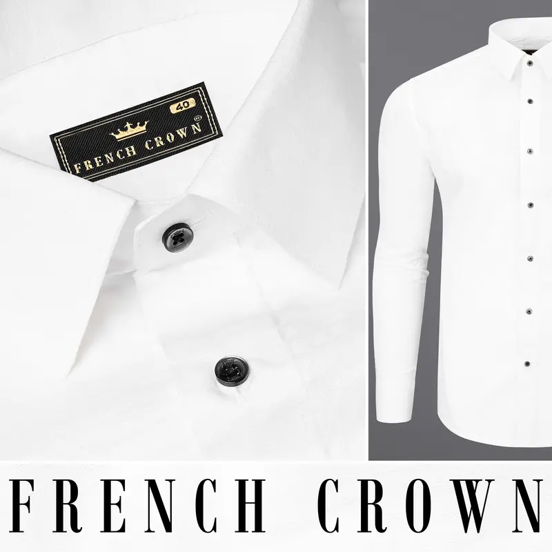 Bright White Dobby Textured Premium Giza Cotton Shirt 10