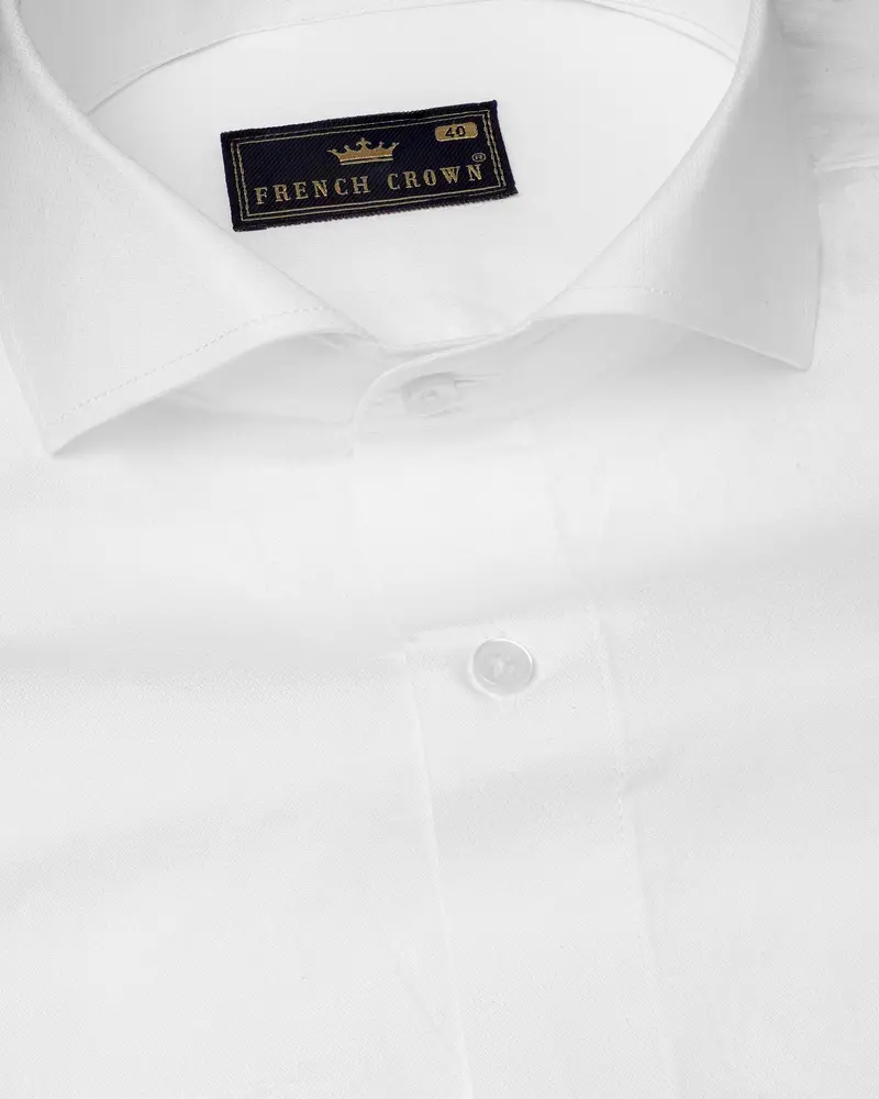 Bright White Dobby Textured Premium Giza Cotton Shirt 2