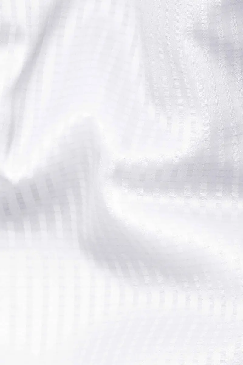 Bright White Dobby Textured Premium Giza Cotton Shirt 2