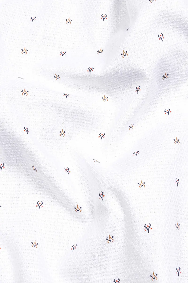 Bright White Dobby Textured Premium Giza Cotton Shirt 2