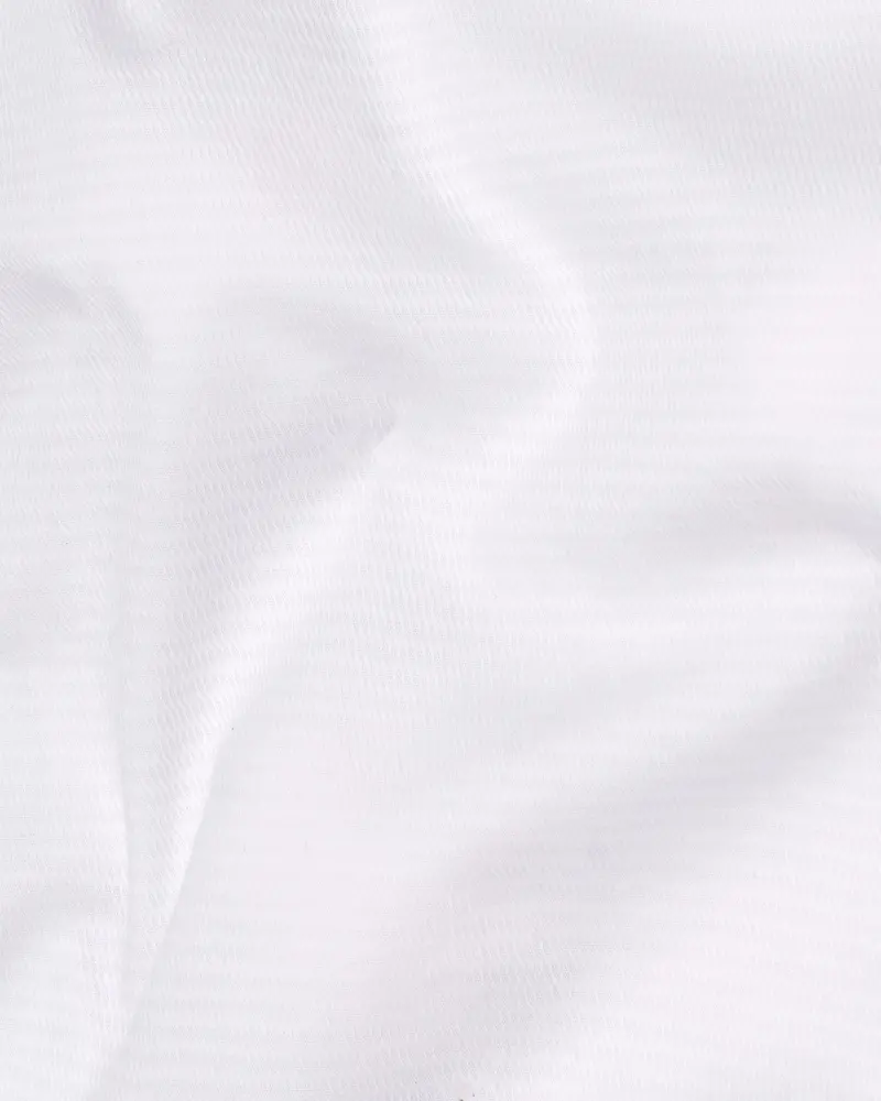 Bright White Dobby Textured Premium Giza Cotton Shirt 2