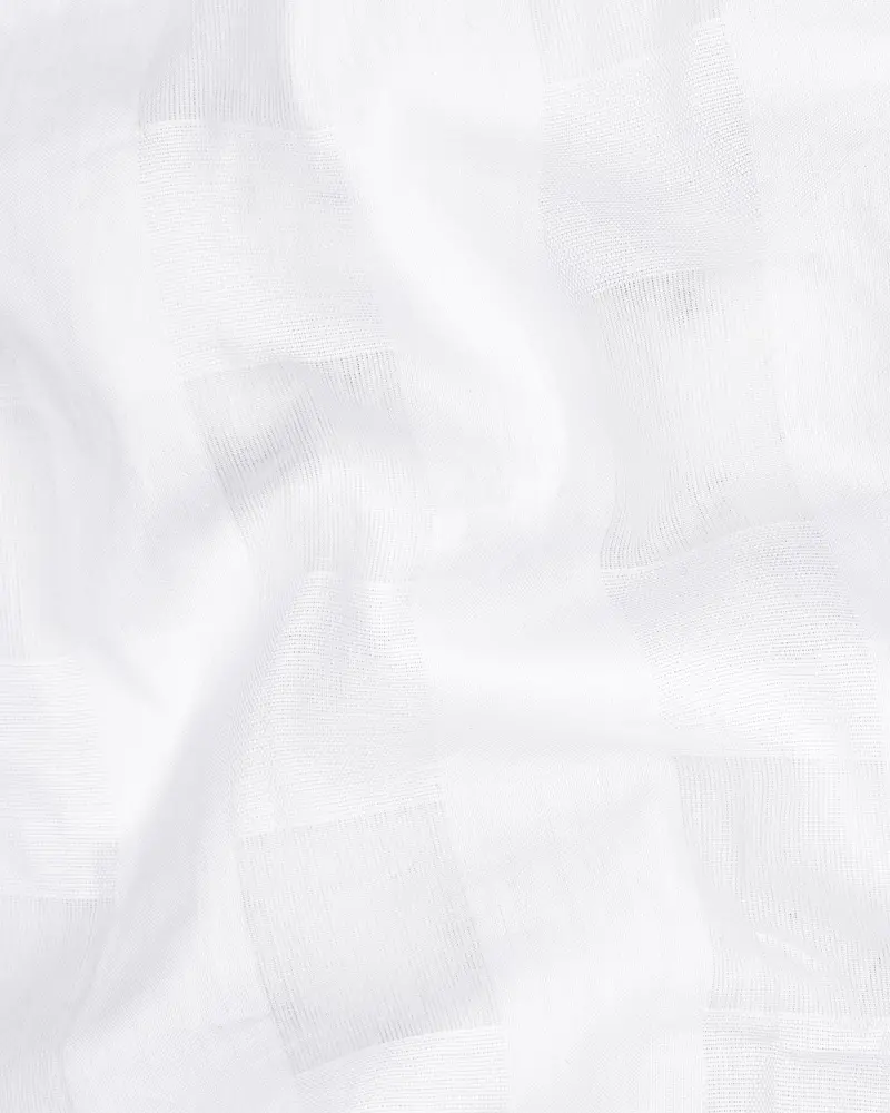 Bright White Dobby Textured Premium Giza Cotton Shirt 2