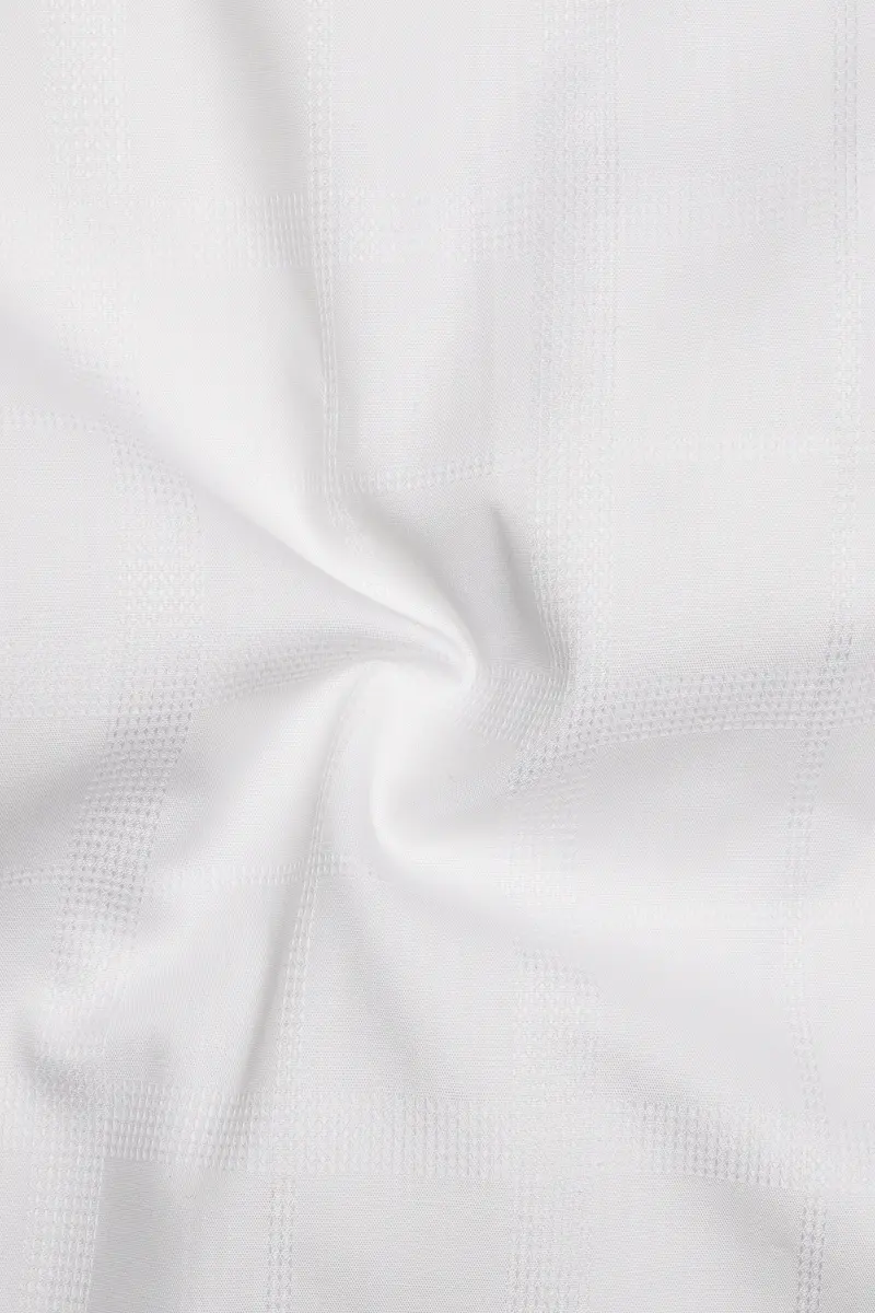 Bright White Dobby Textured Premium Giza Cotton Shirt 3