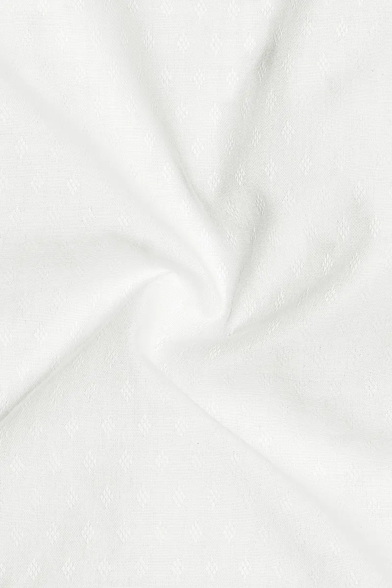 Bright White Dobby Textured Premium Giza Cotton Shirt 3