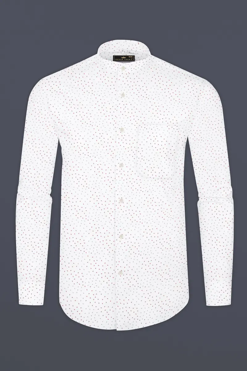 Bright White Dobby Textured Premium Giza Cotton Shirt 4