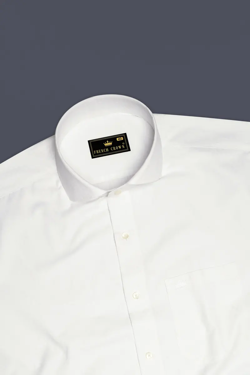 Bright White Dobby Textured Premium Giza Cotton Shirt 5