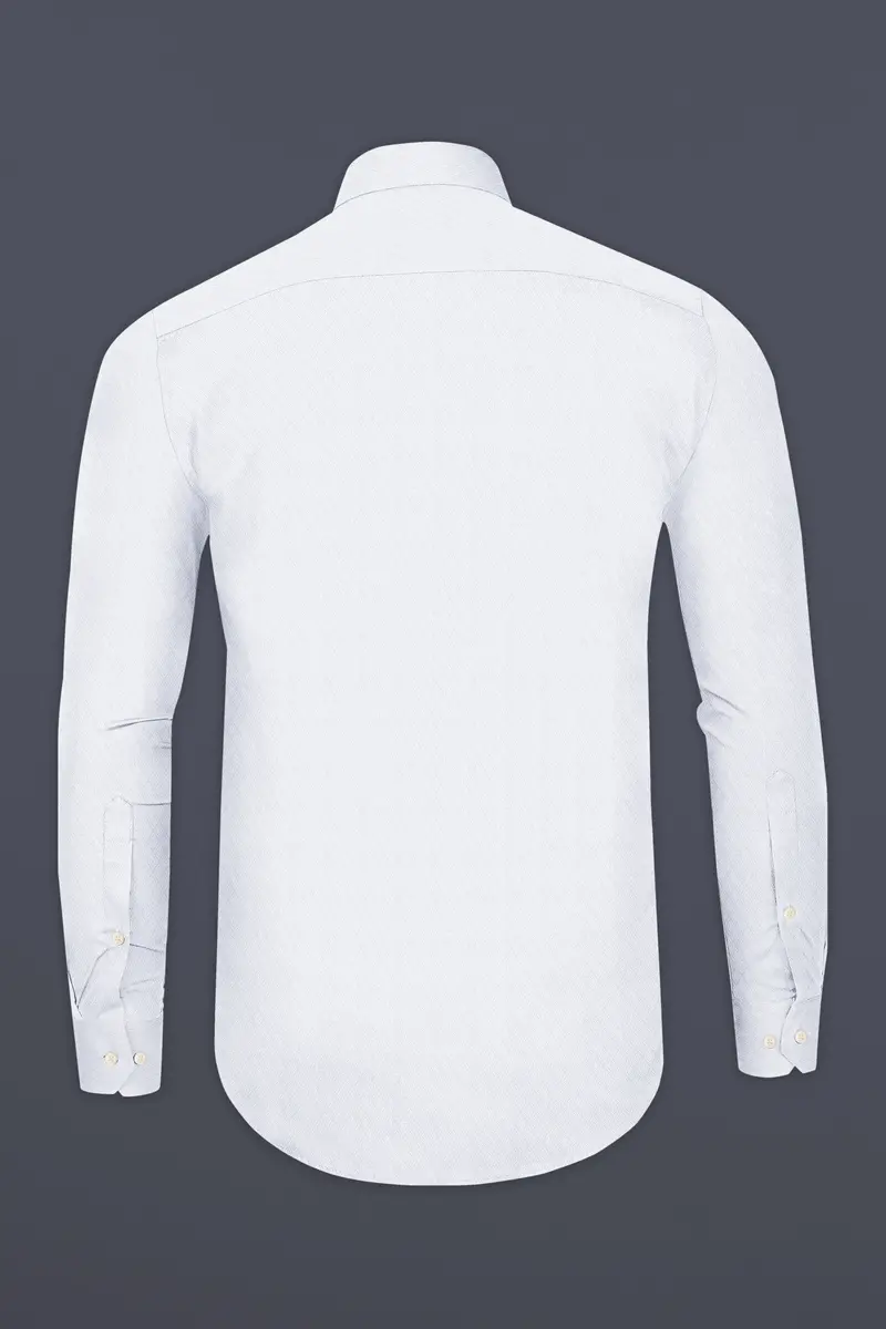Bright White Dobby Textured Premium Giza Cotton Shirt 5
