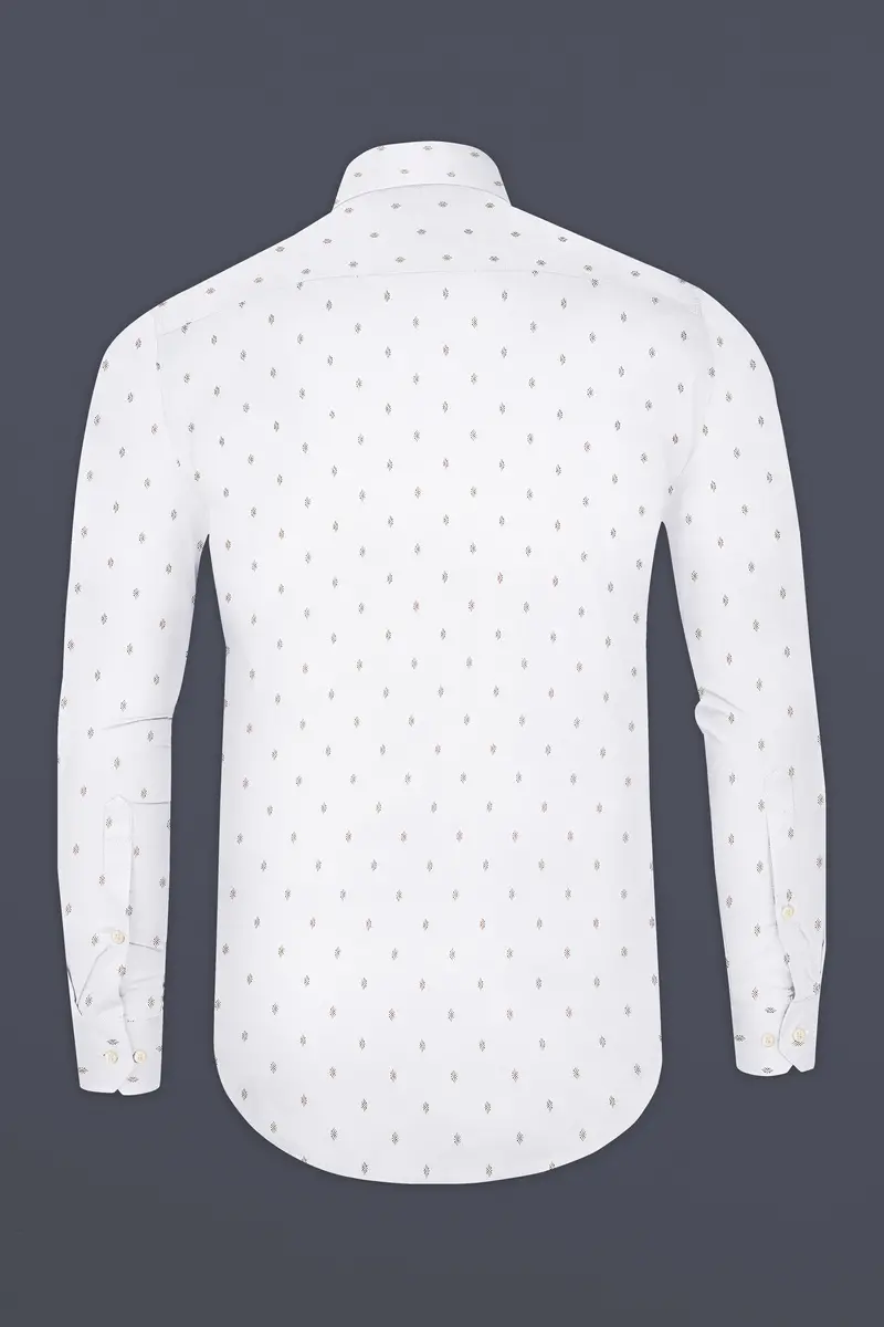 Bright White Dobby Textured Premium Giza Cotton Shirt 5