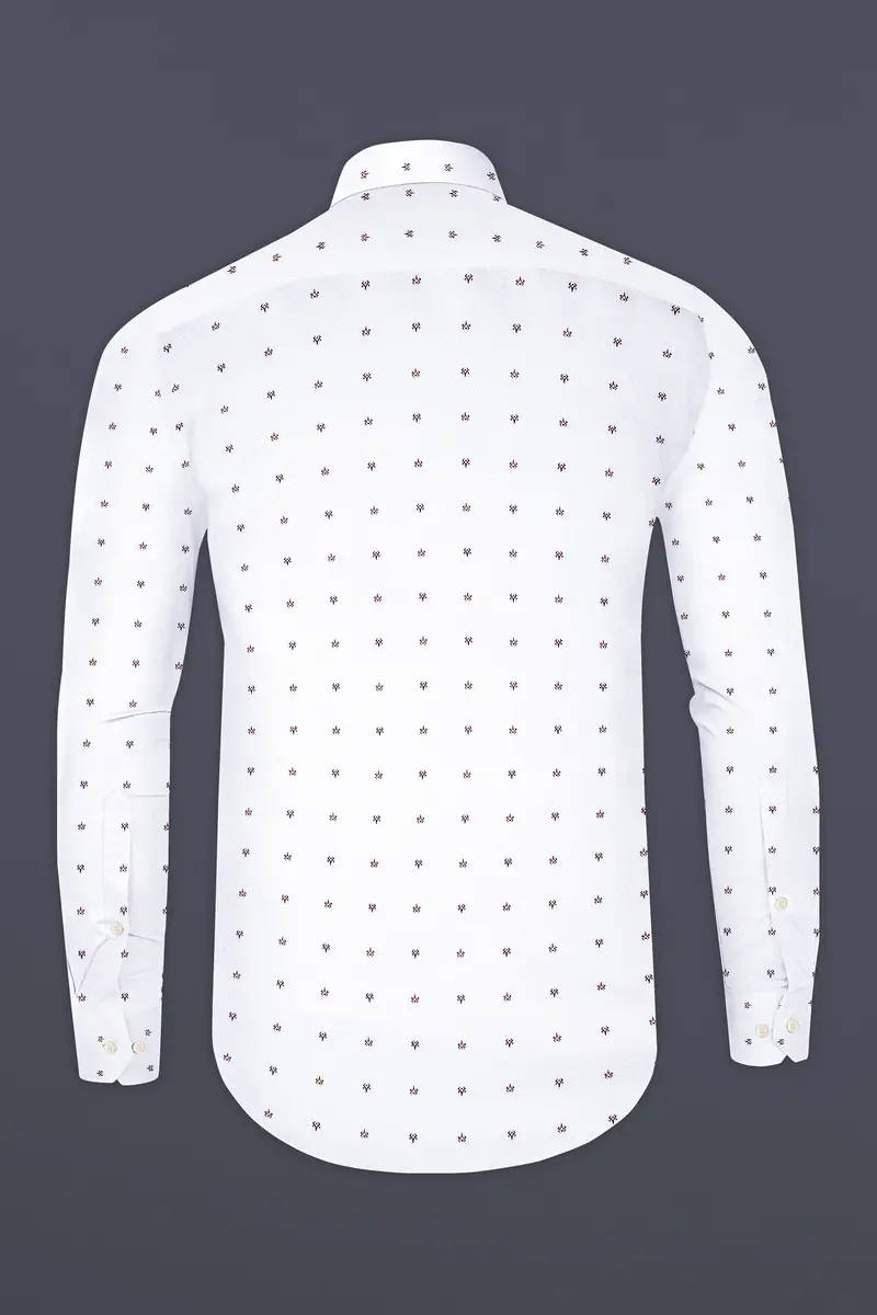 Bright White Dobby Textured Premium Giza Cotton Shirt 5