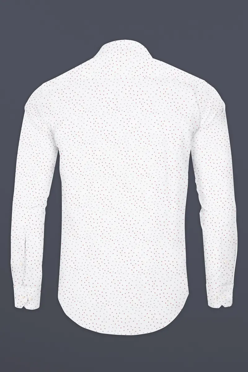 Bright White Dobby Textured Premium Giza Cotton Shirt 5