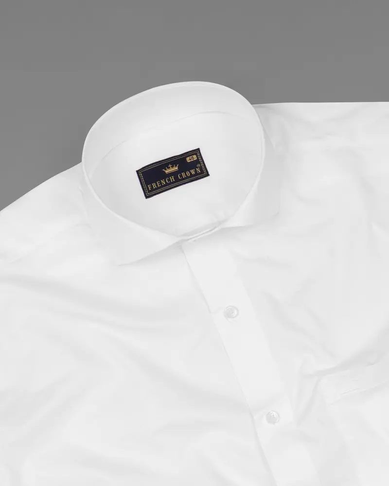 Bright White Dobby Textured Premium Giza Cotton Shirt 5