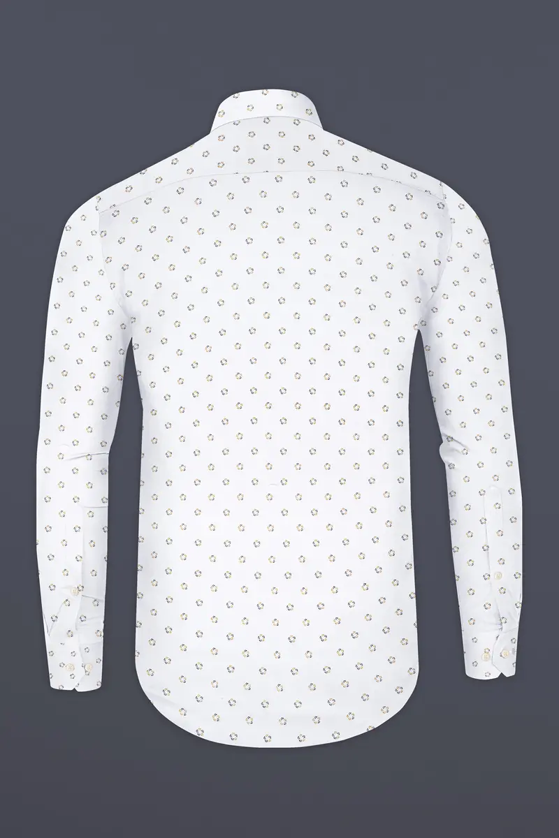 Bright White Dobby Textured Premium Giza Cotton Shirt 5