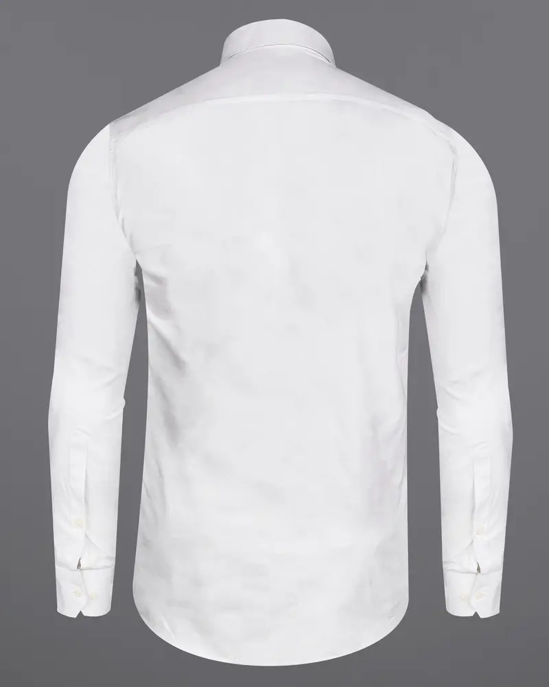 Bright White Dobby Textured Premium Giza Cotton Shirt 6
