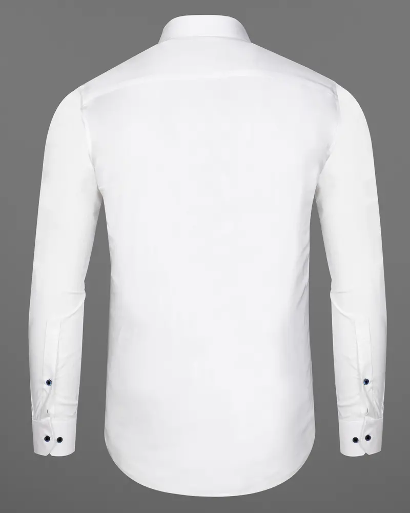 Bright White Dobby Textured Premium Giza Cotton Shirt 6