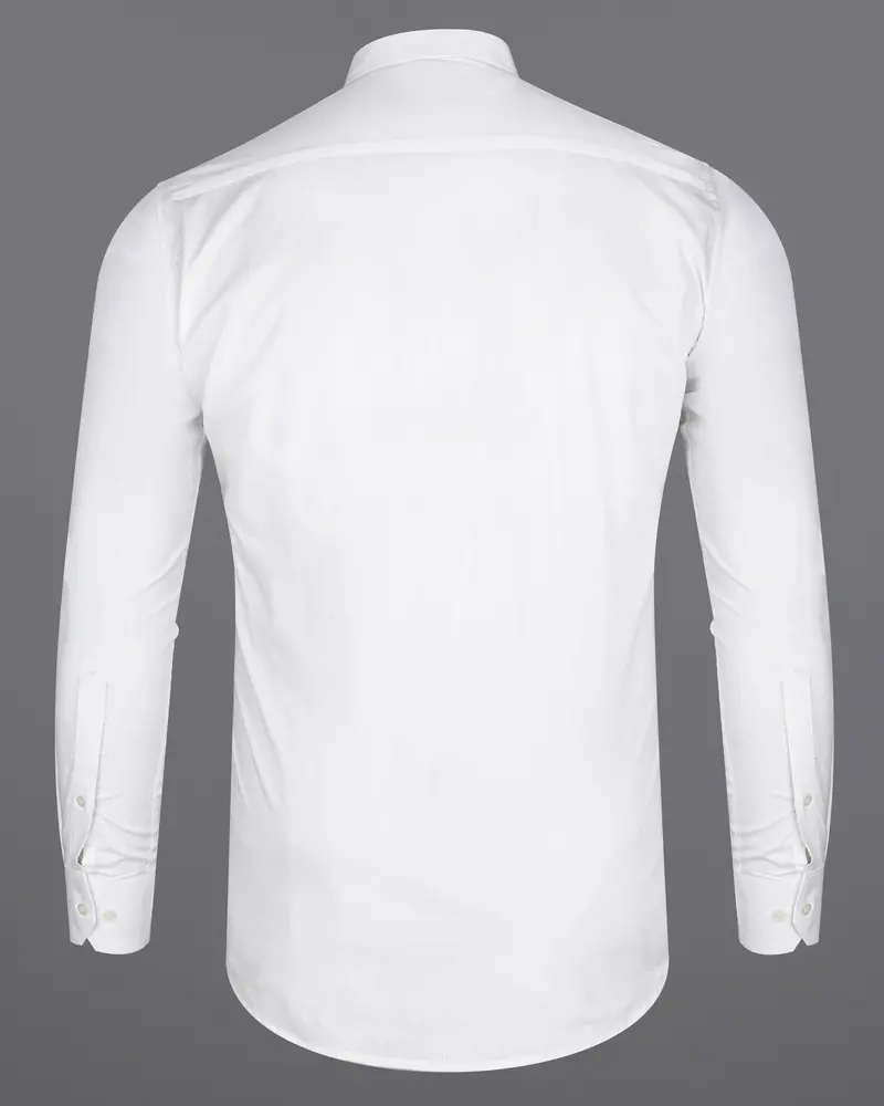 Bright White Dobby Textured Premium Giza Cotton Shirt 6