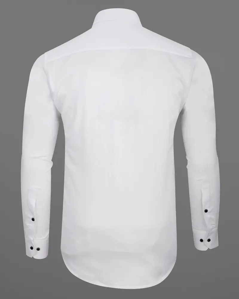 Bright White Dobby Textured Premium Giza Cotton Shirt 6