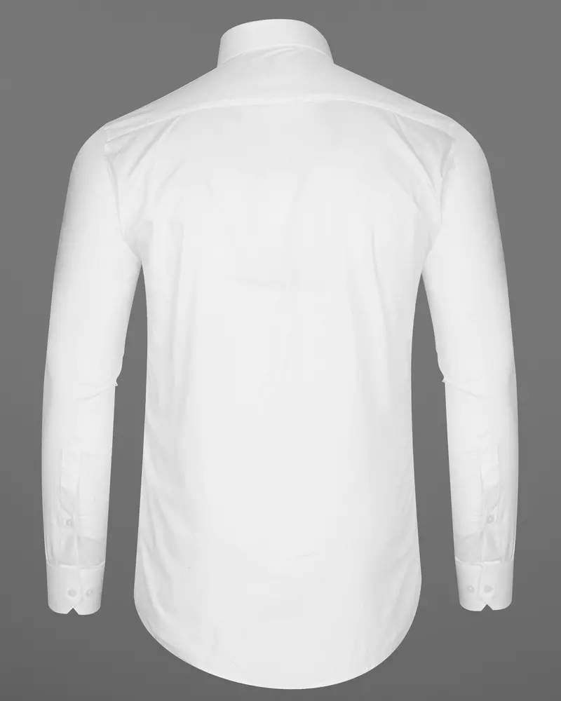 Bright White Dobby Textured Premium Giza Cotton Shirt 7