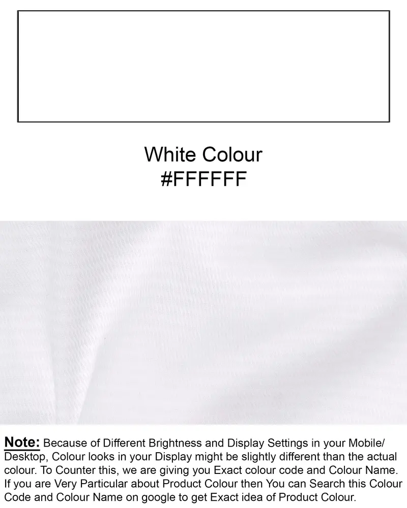 Bright White Dobby Textured Premium Giza Cotton Shirt 8