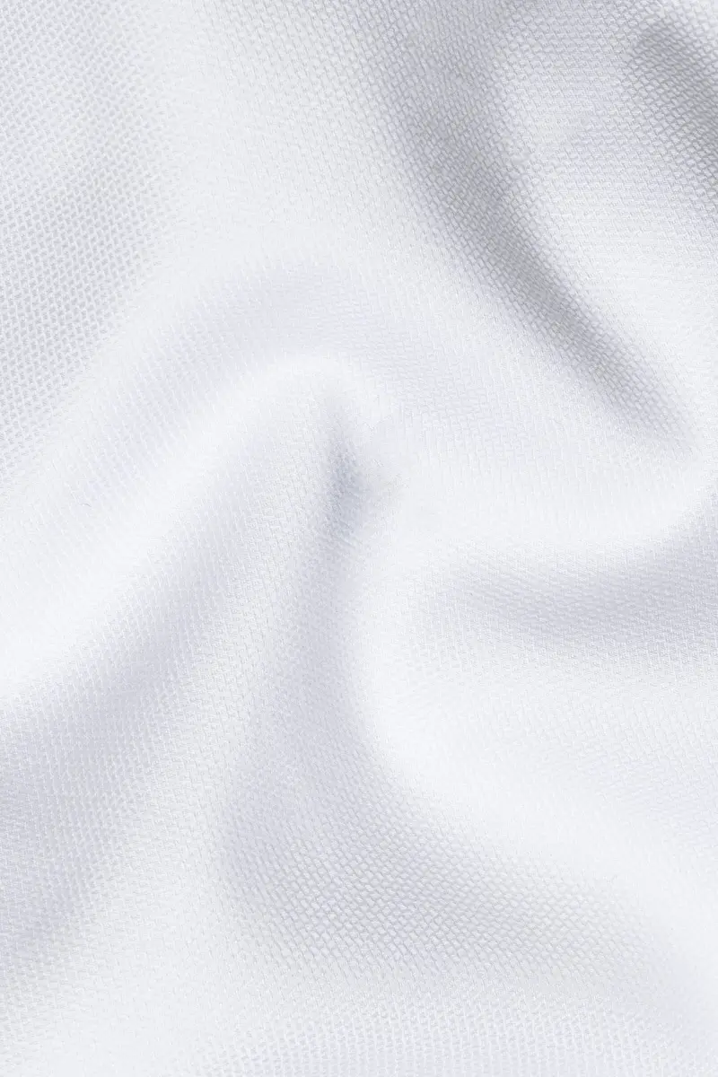 Bright White Dobby Textured Premium Giza Cotton Shirt With Zipper Closure 2