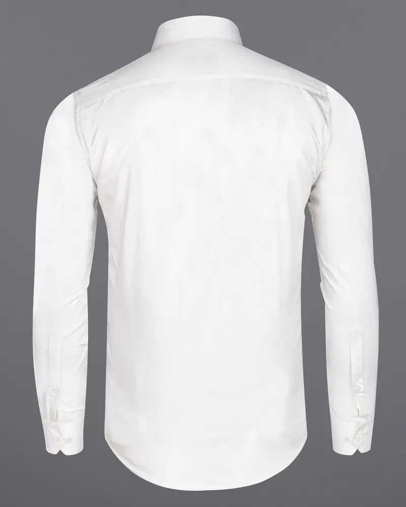 Bright White Embroidered Style Printed Super Soft Premium Cotton Shirt 7