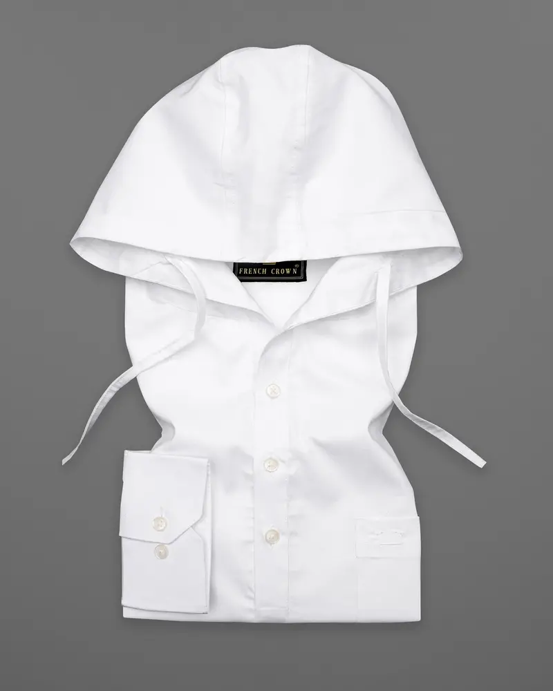 Bright White Hooded Oxford Shirt 1