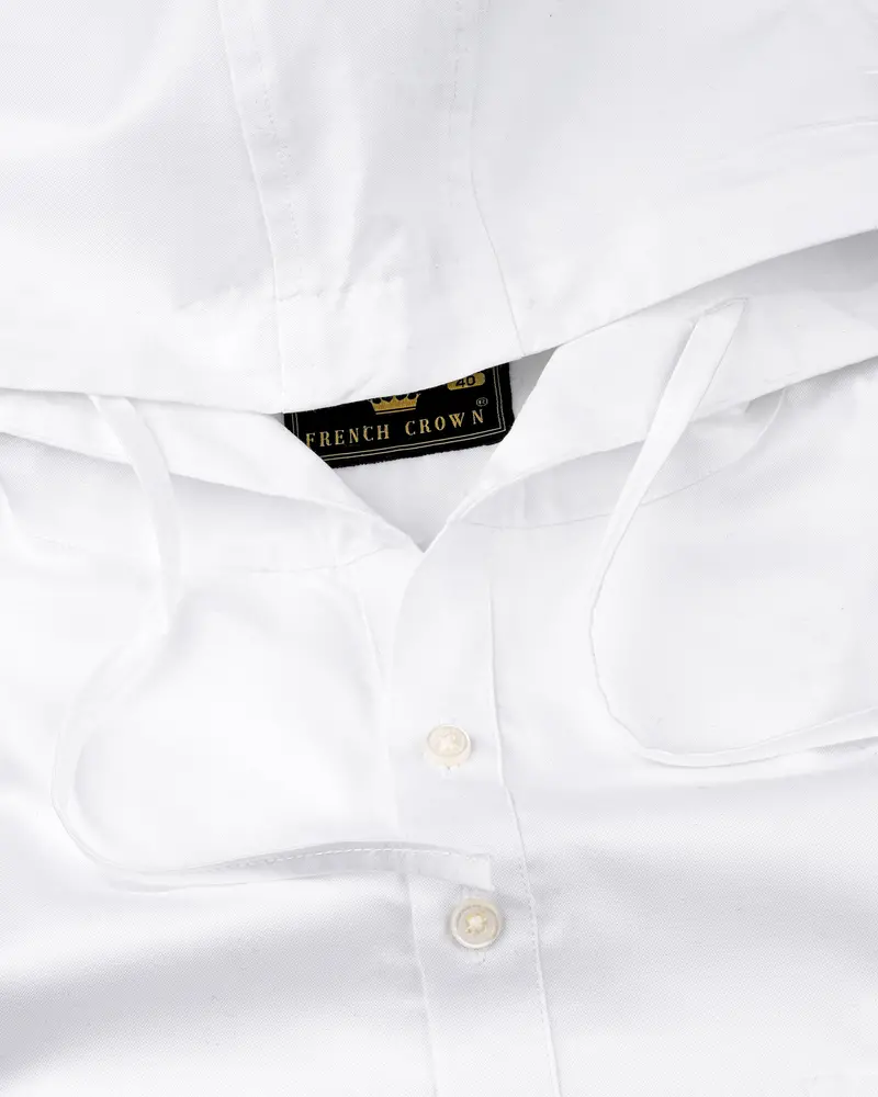Bright White Hooded Oxford Shirt 3