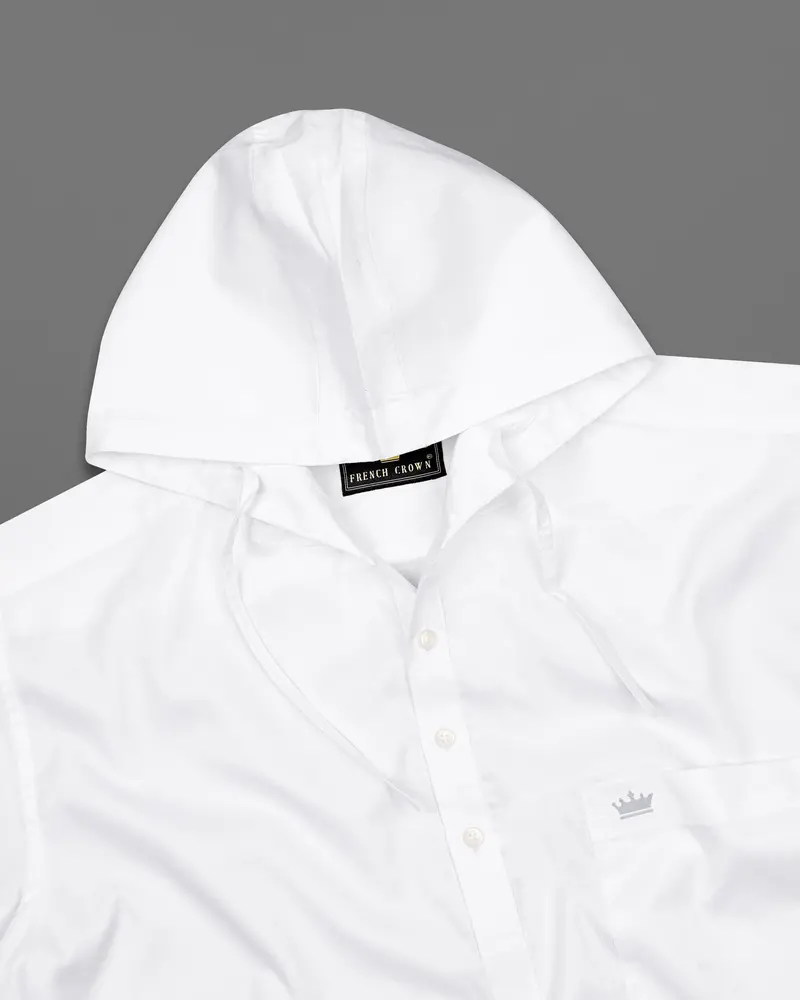 Bright White Hooded Oxford Shirt 4