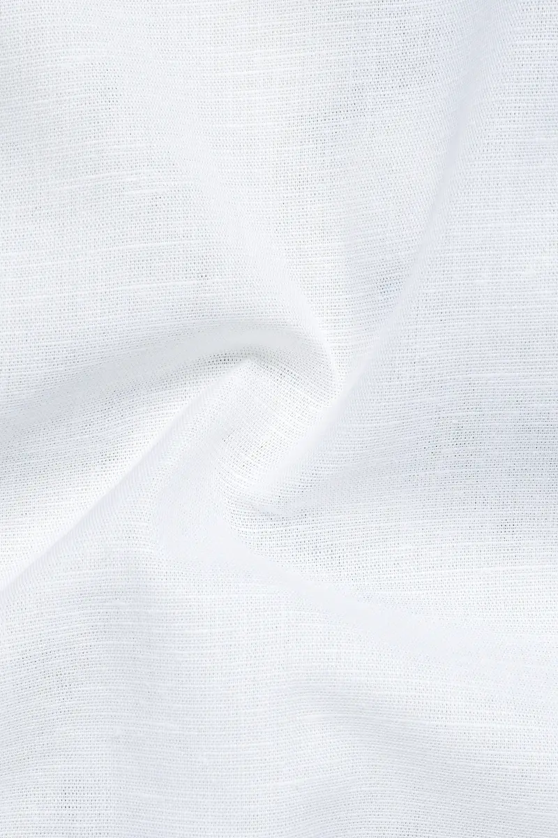 Bright White Indian Kurta Style Luxurious Linen Shirt 3