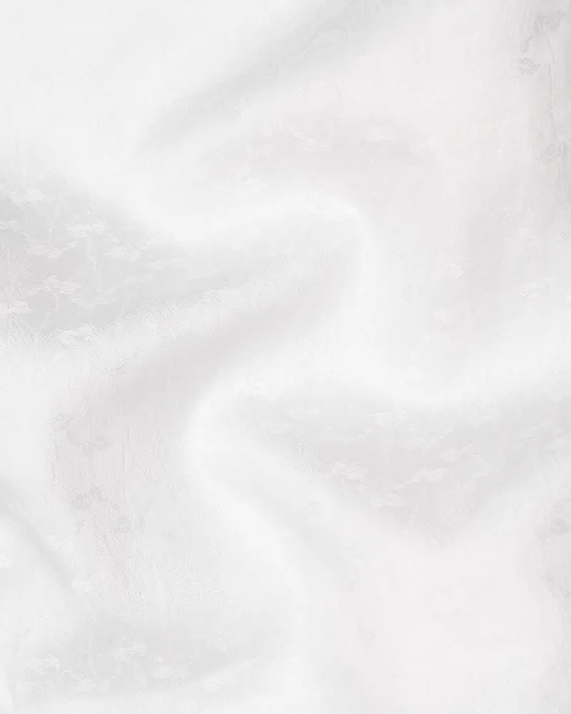 Bright White Jacquard Textured Premium Giza Cotton Shirt 2