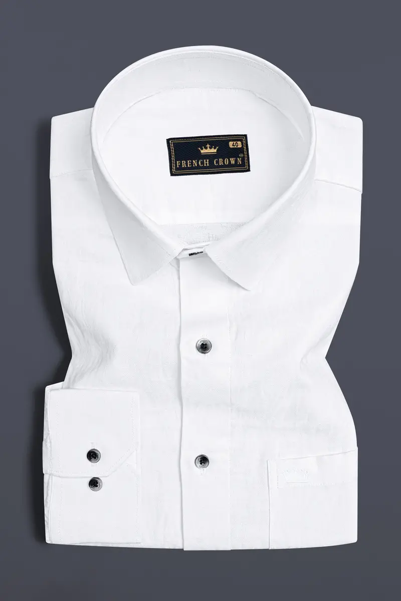 Bright White Jacquard Textured Premium Giza Cotton Shirt 3