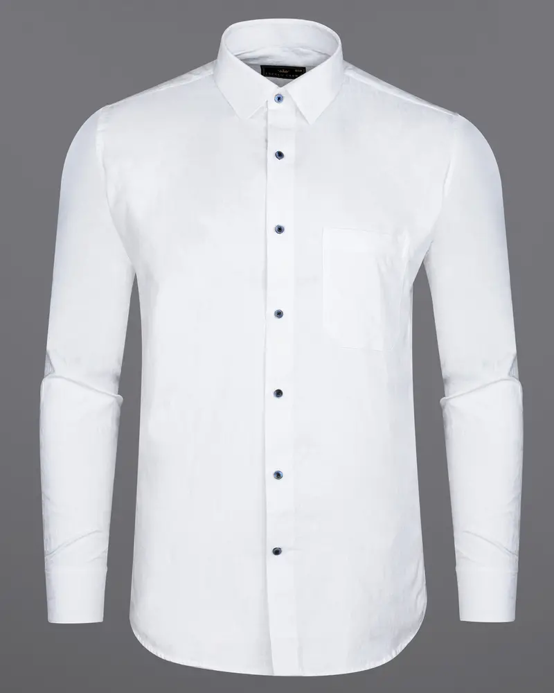 Bright White Jacquard Textured Premium Giza Cotton Shirt 4