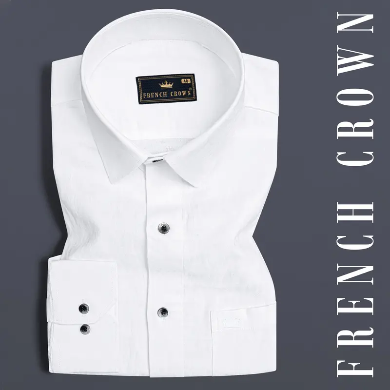 Bright White Jacquard Textured Premium Giza Cotton Shirt 6