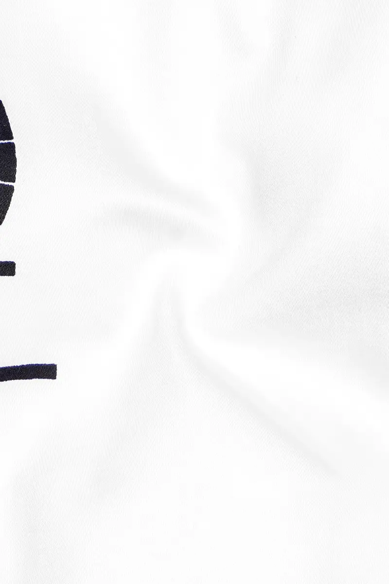 Bright White Japanese Printed Super Soft Premium Cotton Shirt 3