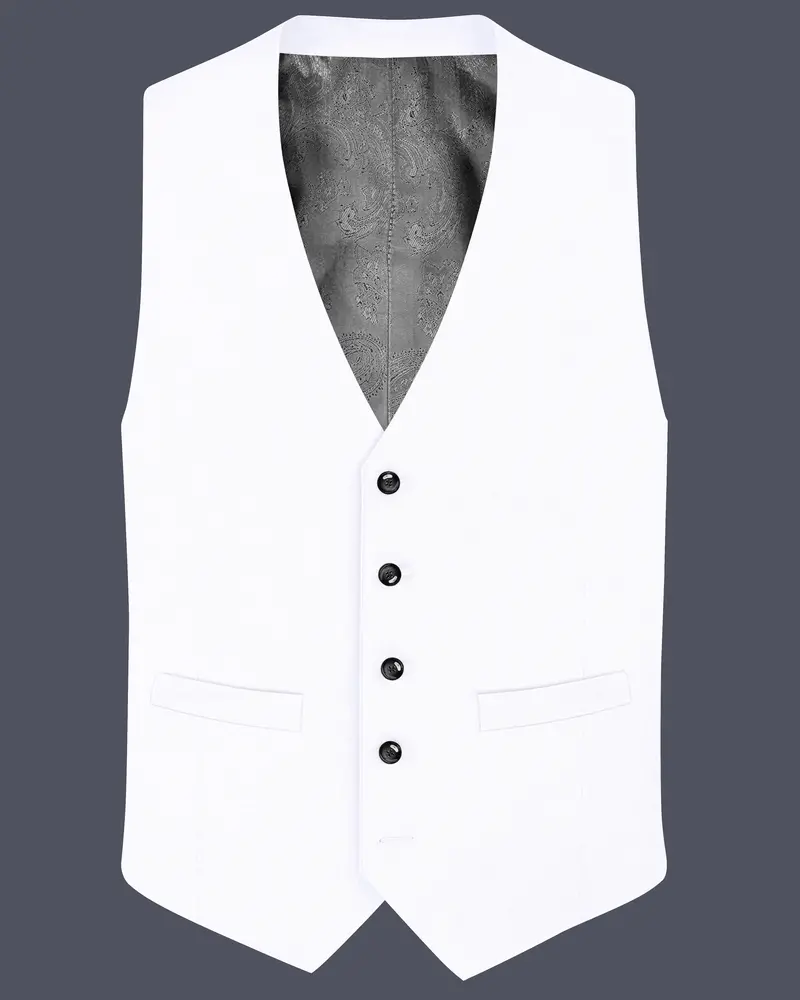 Bright White Linen Performance Waistcoat 1