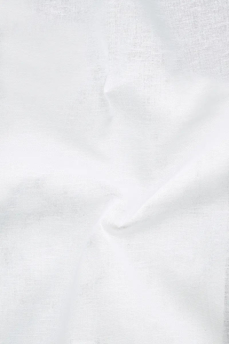 Bright White Luxurious Italian Linen Shirt 2
