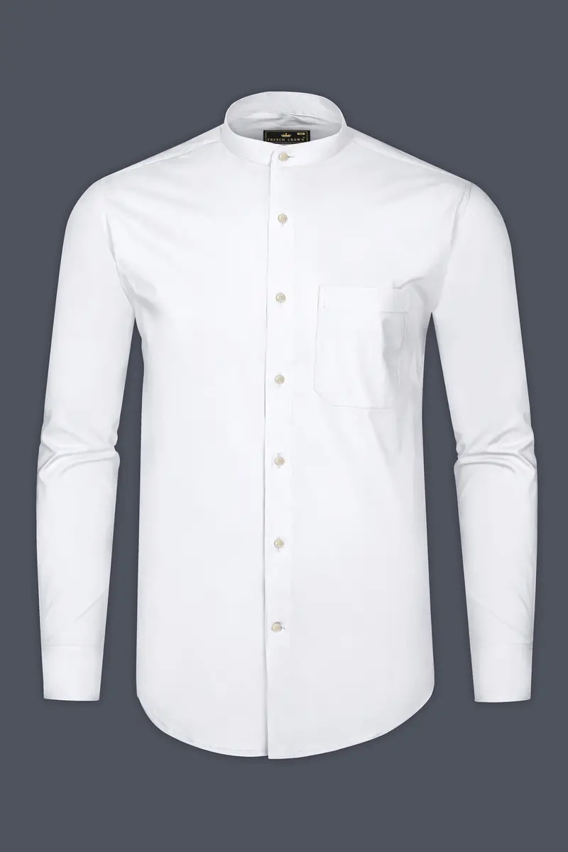 Bright White Luxurious Italian Linen Shirt 4