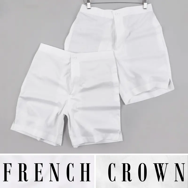 Bright White Luxurious Linen And Premium Cotton Shorts 1