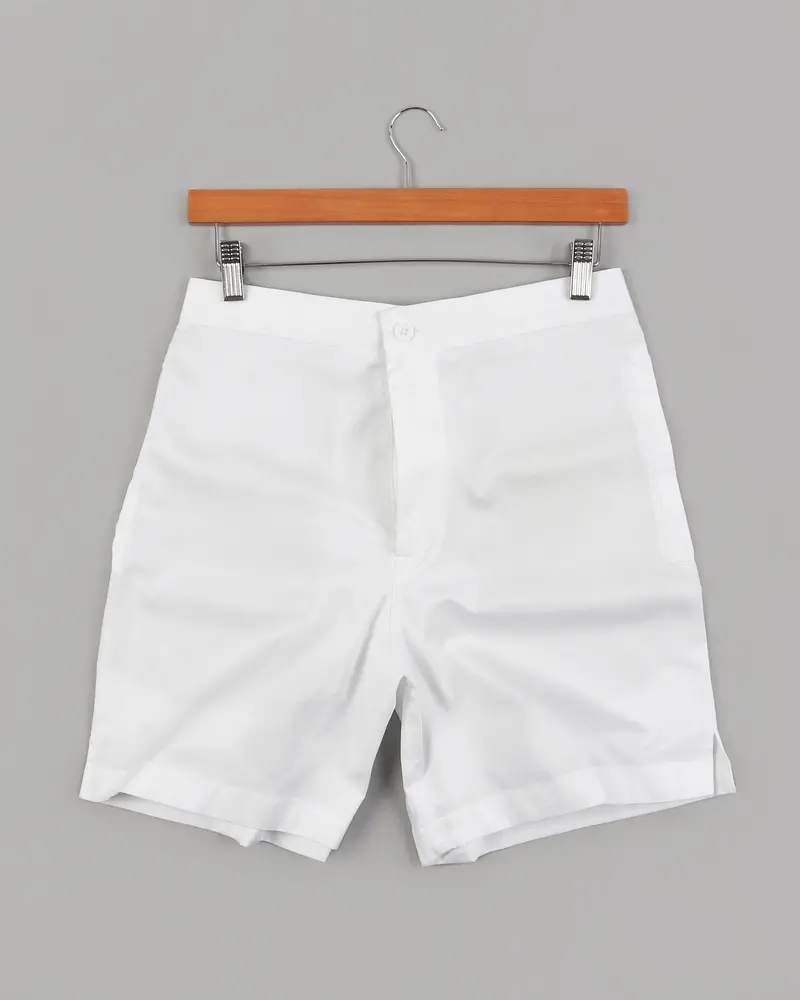 Bright White Luxurious Linen And Premium Cotton Shorts 5