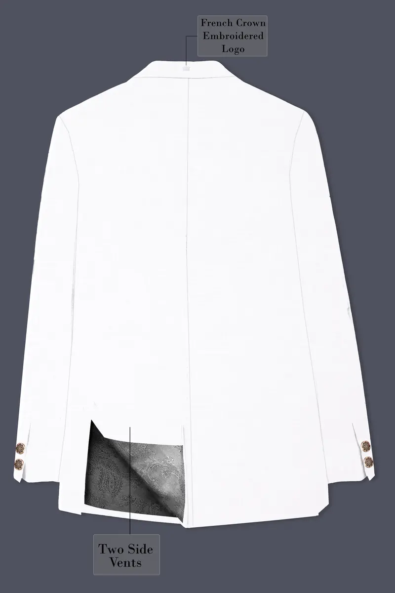 Bright White Luxurious Linen Bandhgala/Mandarin Performance Blazer 6