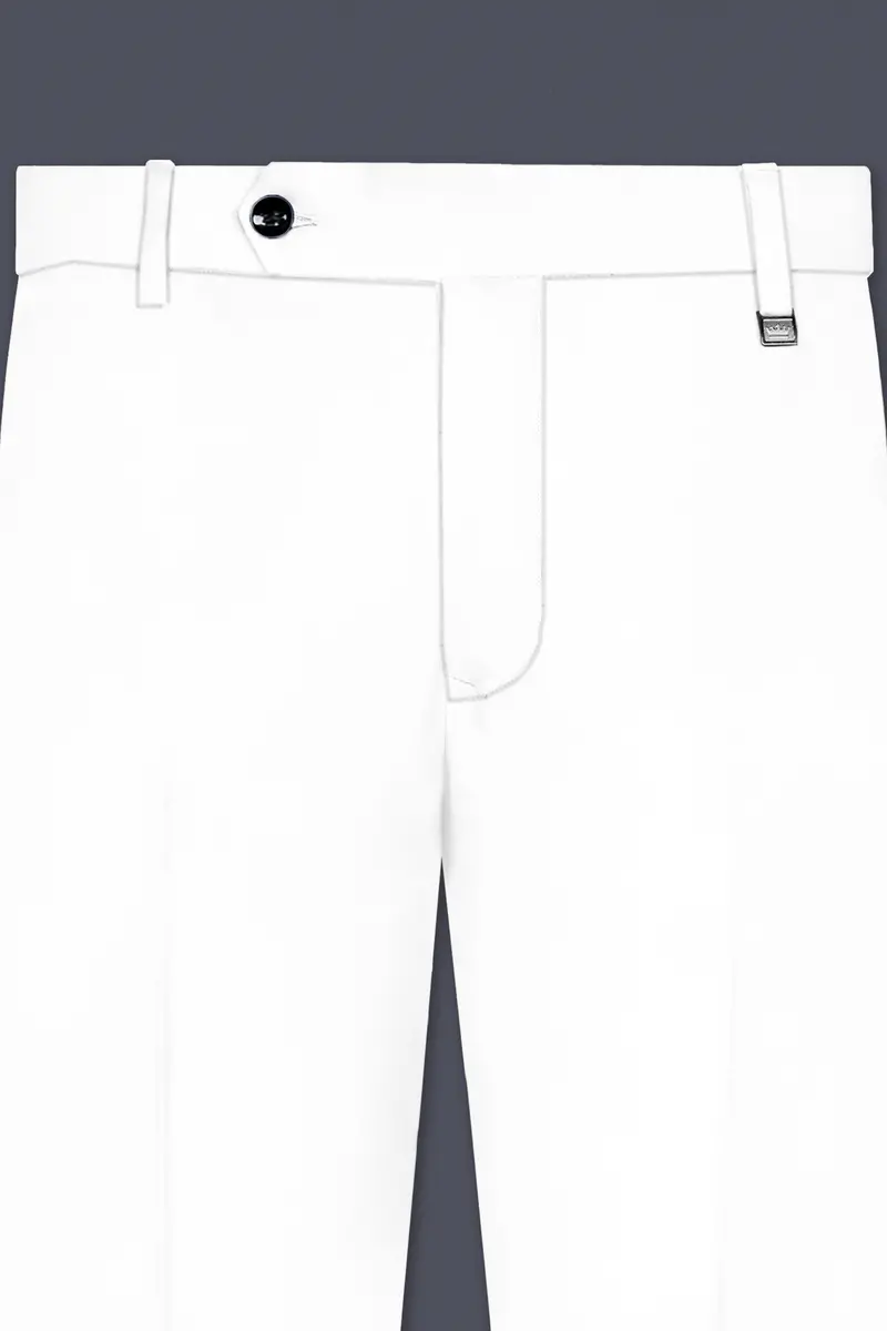 Bright White Luxurious Linen Bandhgala/Mandarin Performance Suit 10