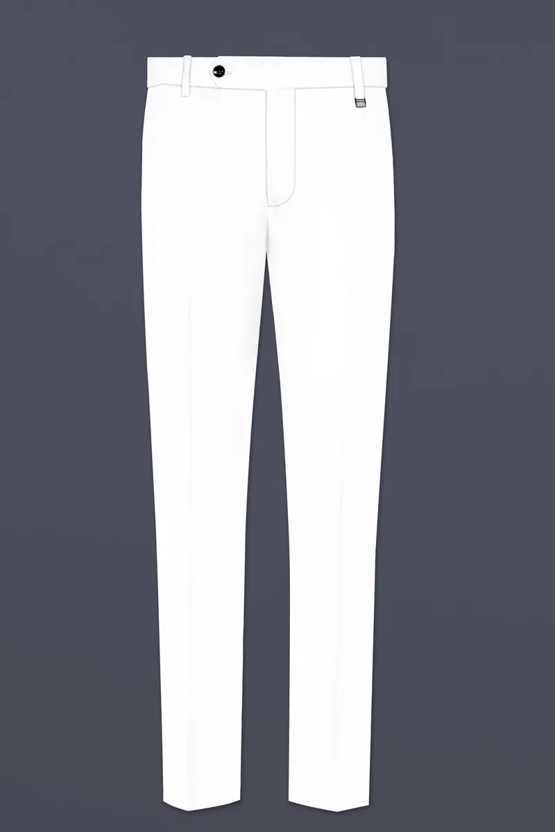 Bright White Luxurious Linen Bandhgala/Mandarin Performance Suit 11