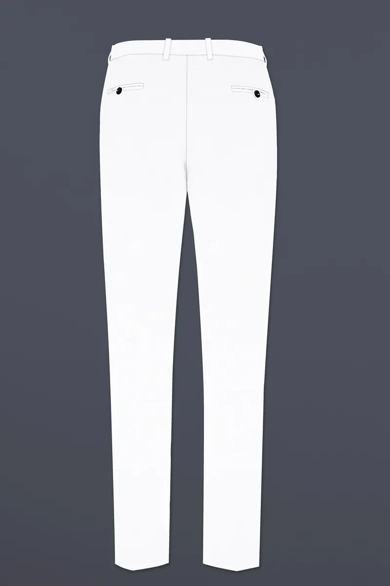 Bright White Luxurious Linen Bandhgala/Mandarin Performance Suit 12
