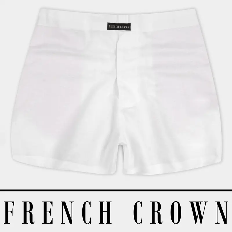 Bright White Luxurious Linen Boxer 1