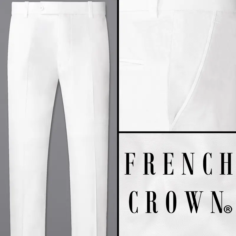 Bright White Luxurious Linen Pant 1